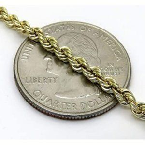 Real 10K Gold, 3mm Diamond Cut Rope Chain